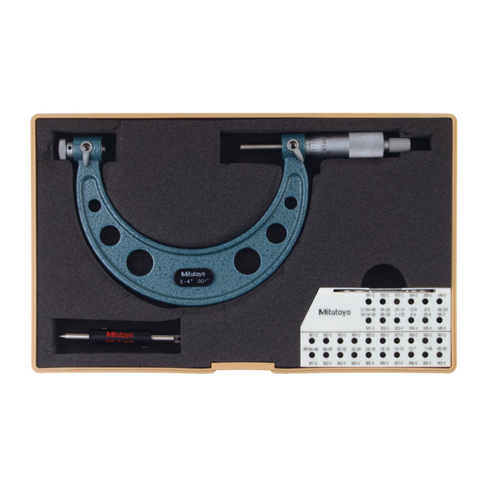 Mitutoyo 3-4" Screw Thread Micrometer (±.00025" Accuracy) Mitutoyo