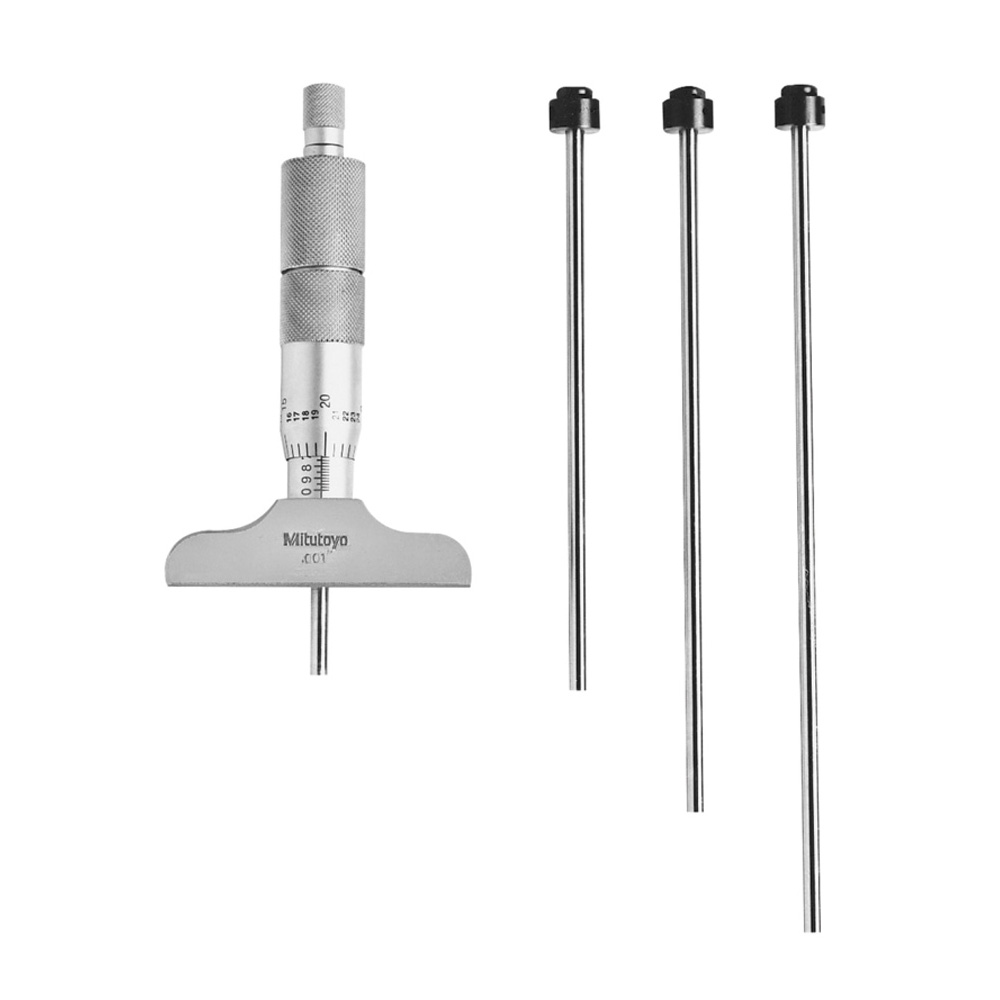 Mitutoyo Depth Micrometer 0 4″ x 2.5″ Base Bolts & Industrial Supplies