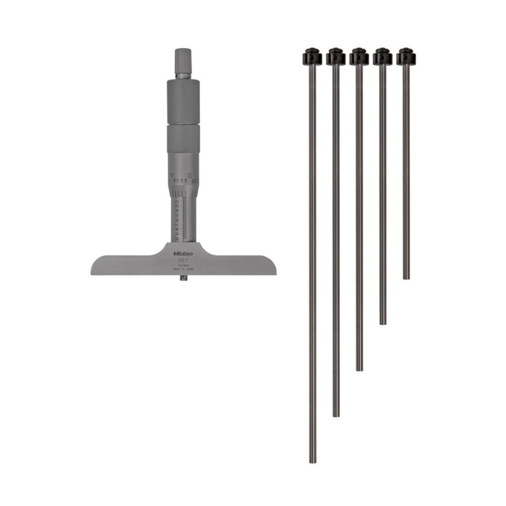Mitutoyo Depth Micrometer 0 - 6" x 4" Base