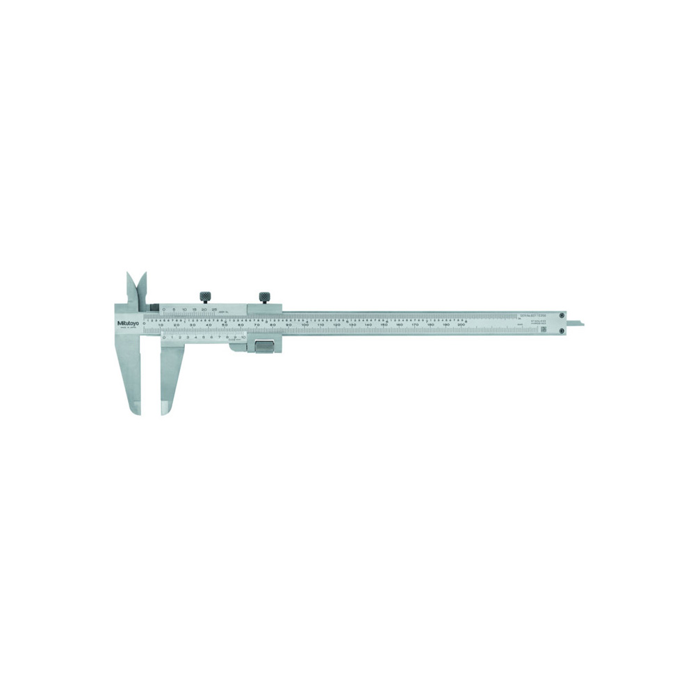 Mitutoyo Vernier Caliper "Quadri" 4-way measurement with fine adjustment, 0 - 180mm / 0 - 7", 0.02mm Lower Scale, Upper Scale 0.001", 0.03mm Accuracy, with depth bar