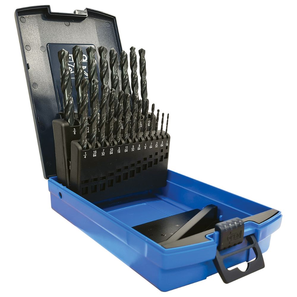 Imperial Drill Set 21pce Jobber HSS Blu 1/16-3/8 x 1/64ths Increments