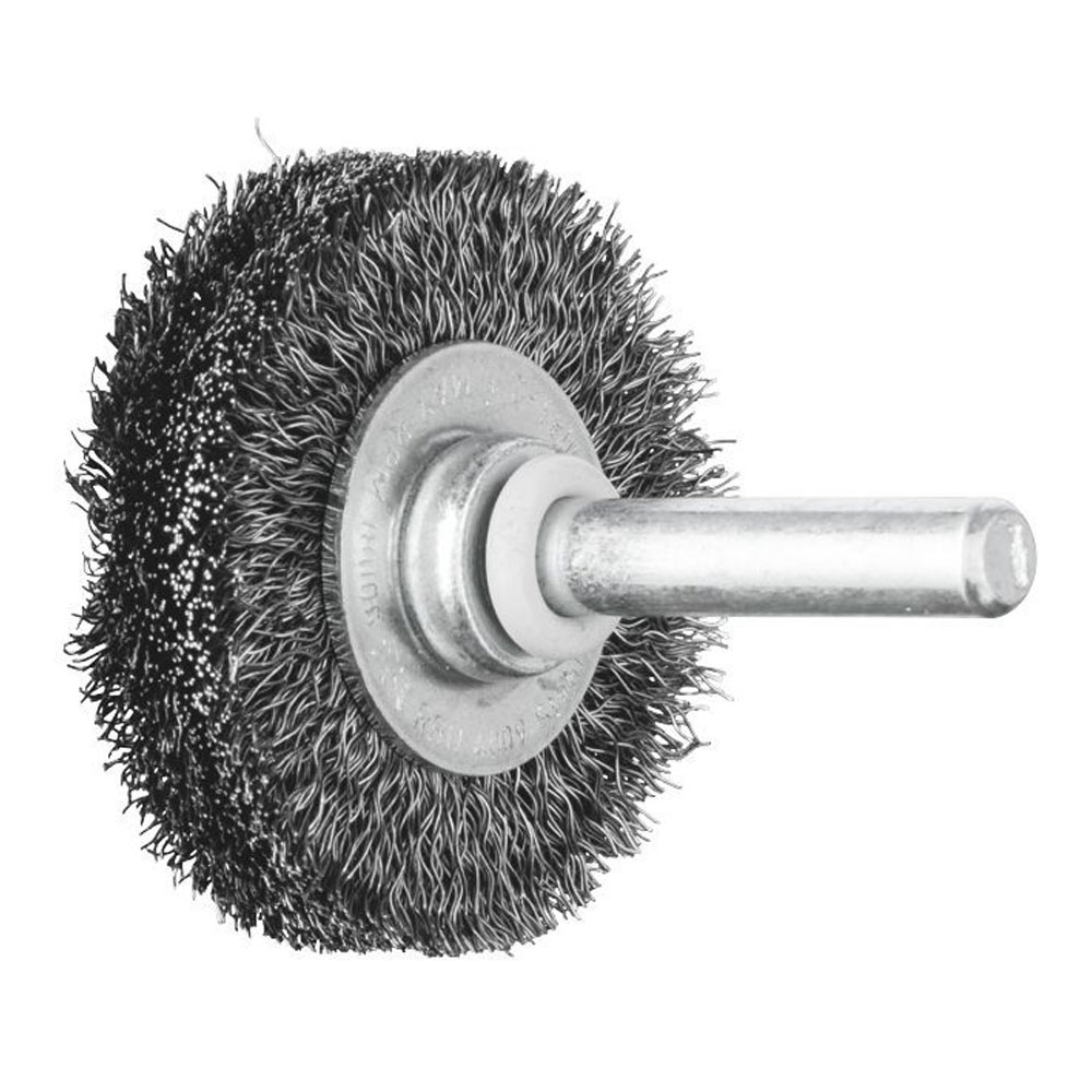 Shaft Mounted Wheel Brush - Crimped STEEL Wire - 6mm Shaft RBU 4009/6 ST 0.20