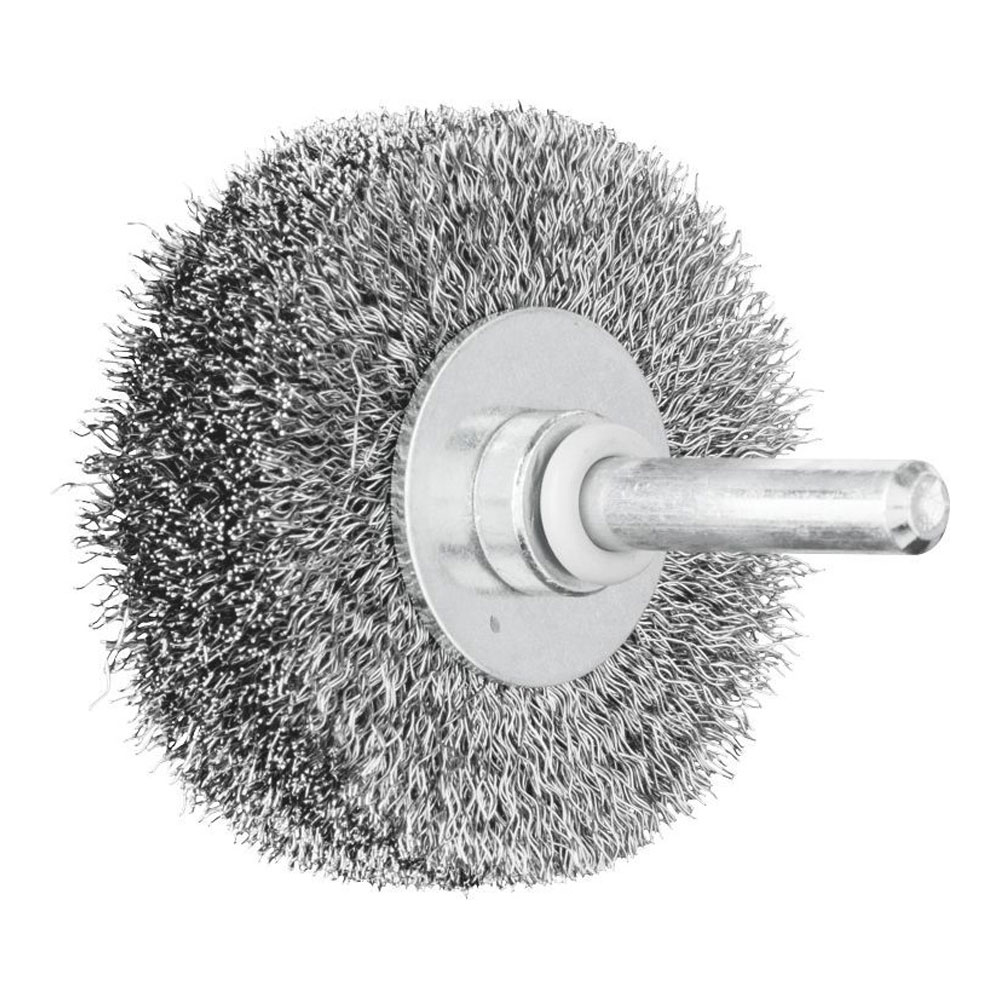 Shaft Mounted Wheel Brush - Crimped STEEL Wire - 6mm Shaft RBU 5015/6 ST 0.20