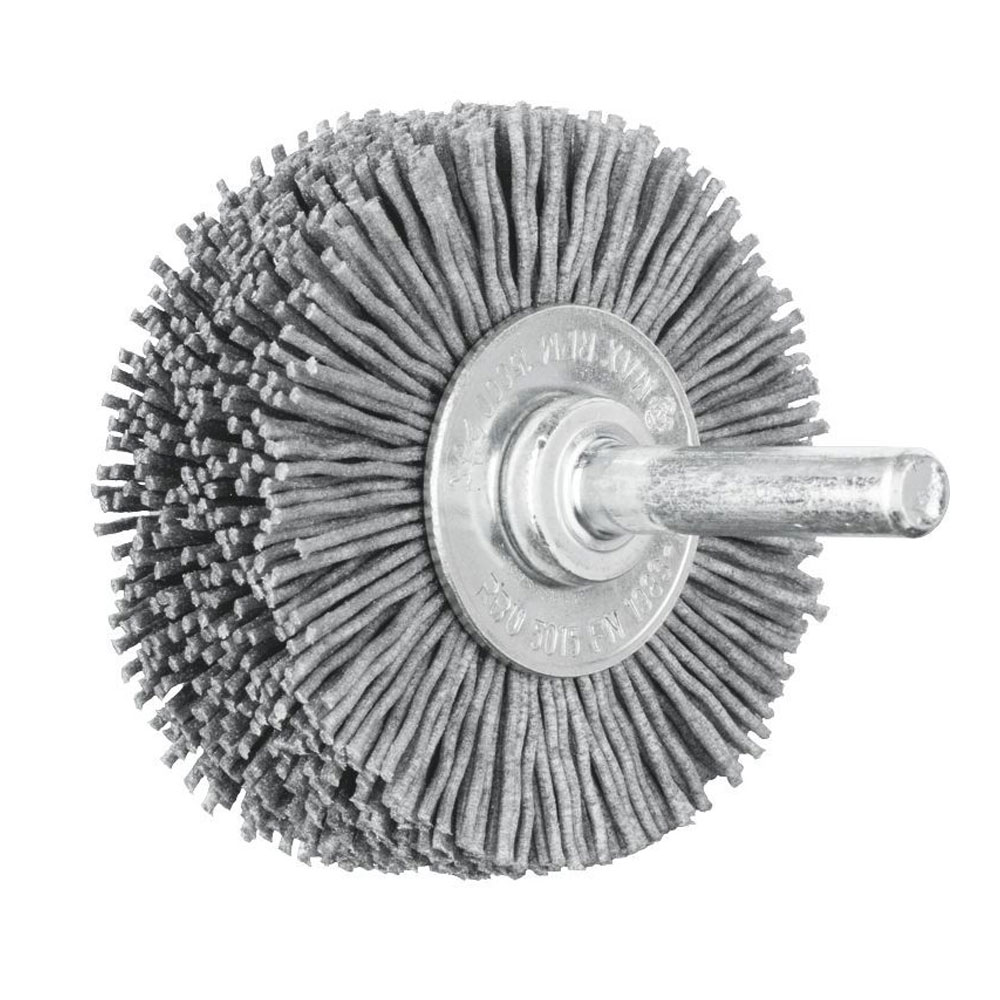 Shaft Mounted Wheel Brush - Plastic Filament Silicon Carbide (SiC) - 6mm Shaft RBU 5015/6 SiC 180 0.90