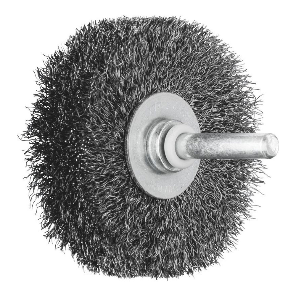 Shaft Mounted Wheel Brush - Crimped STEEL Wire - 6mm Shaft RBU 6015/6 ST 0.20