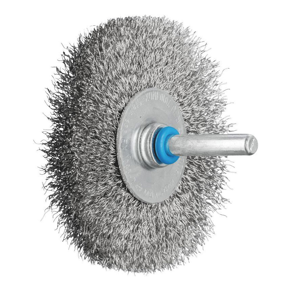Shaft Mounted Wheel Brush - Crimped Wire - 6mm Shaft RBU 7010/6 INOX 0.20