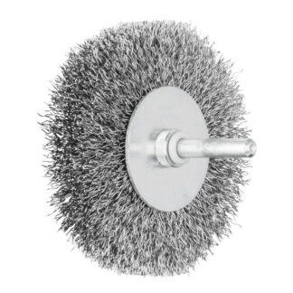 Shaft Mounted Wheel Brush - Crimped STEEL Wire - 6mm Shaft RBU 8015/6 ST 0.30