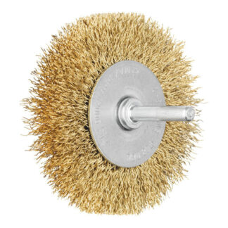 Shaft Mounted Wheel Brushes - Brass Wire (MES) Crimped - 6mm Shaft RBU 8015/6 MES 0.30