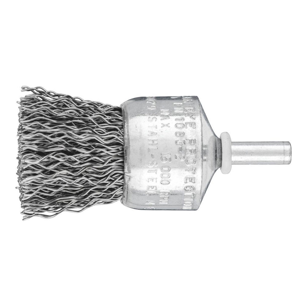 Pencil Brush 6mm Shaft Mounted - Crimped STEEL Wire PBU 3029/6 ST 0.50