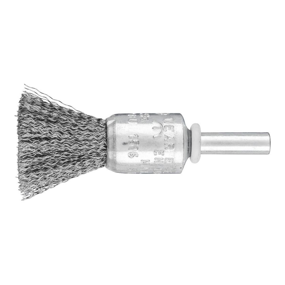 Pencil Brush 6mm Shaft Mounted - Crimped STEEL Wire PBU 1516/6 ST 0.20