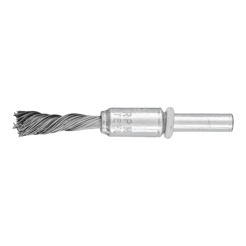 Pencil Brush 6mm Shaft Mounted - SINGLETWIST Knot STEEL Wire PBGS 1010/6 ST 0.35