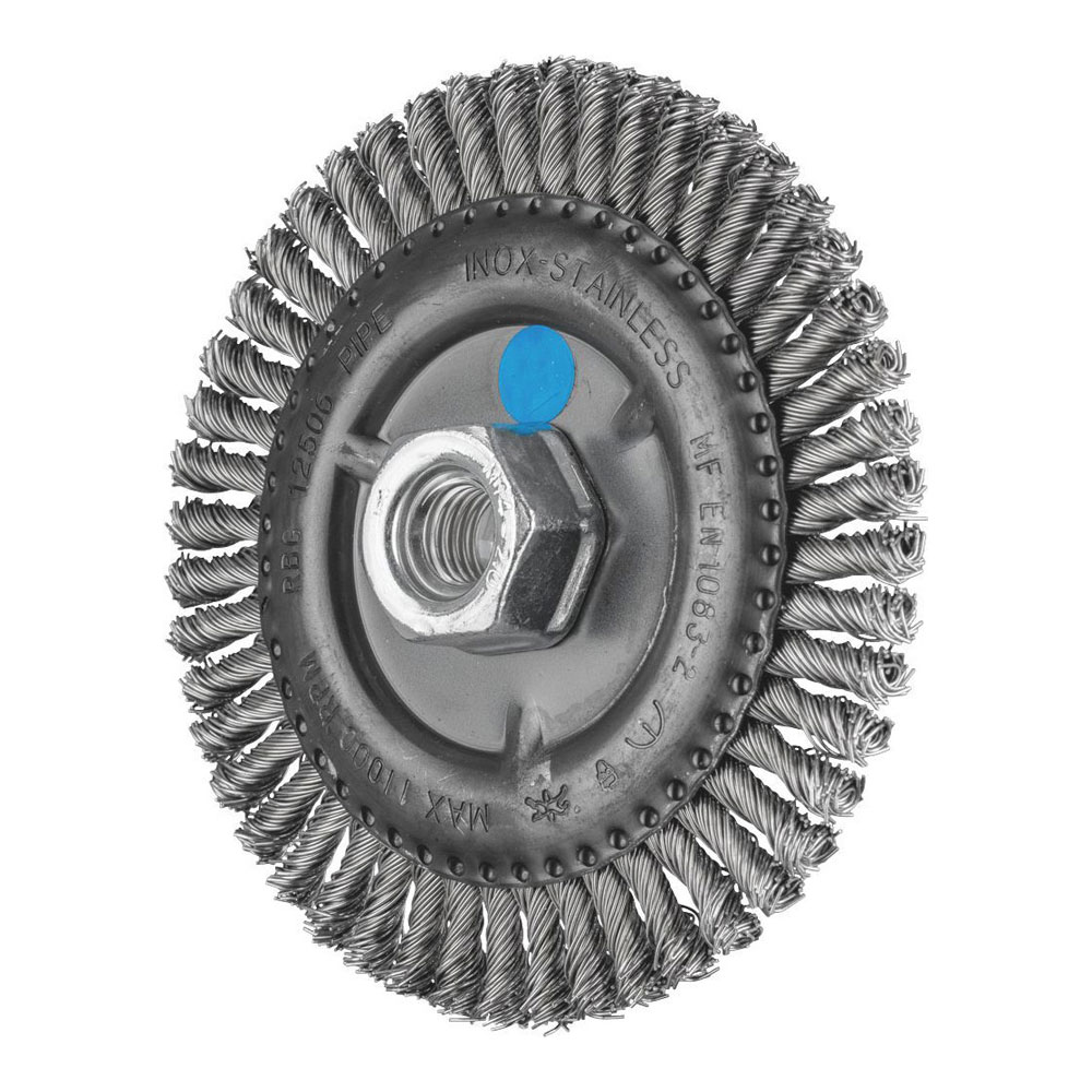 Wheel Brush with Arbor / Threaded Hole RBG - Twist Knot - Pipeliner RBG 12506/M14 Pipe INOX 0.50