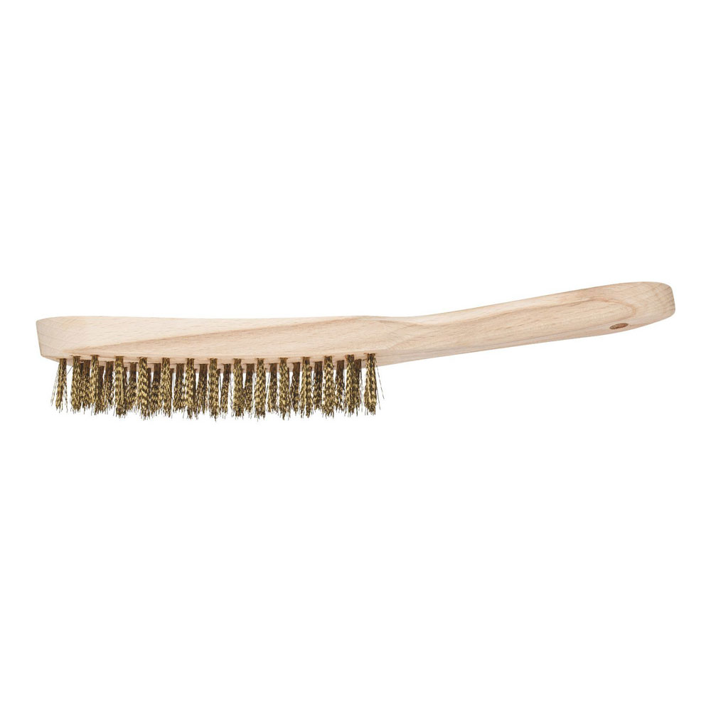 Hand Scratch Brush - BRASS Wire - Wooden Body 290mm HBU 30 MES 0.30