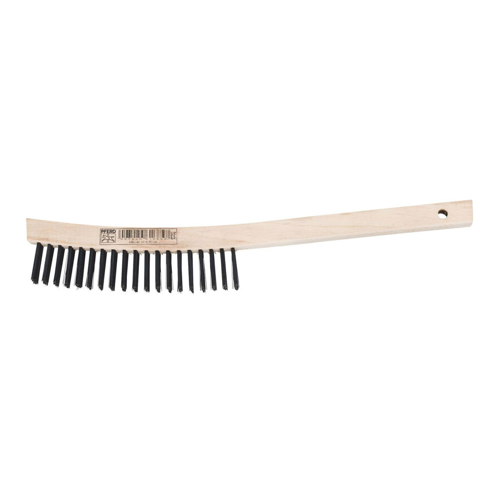 Hand Scratch Brush - STEEL Wire - Wooden Body Long Handle 350mm HBU 40 ST LH 0.35