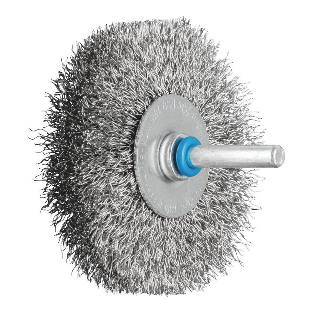 Shaft Mounted Wheel Brush - Crimped Wire - 6mm Shaft RBU 7015/6 INOX 0.30
