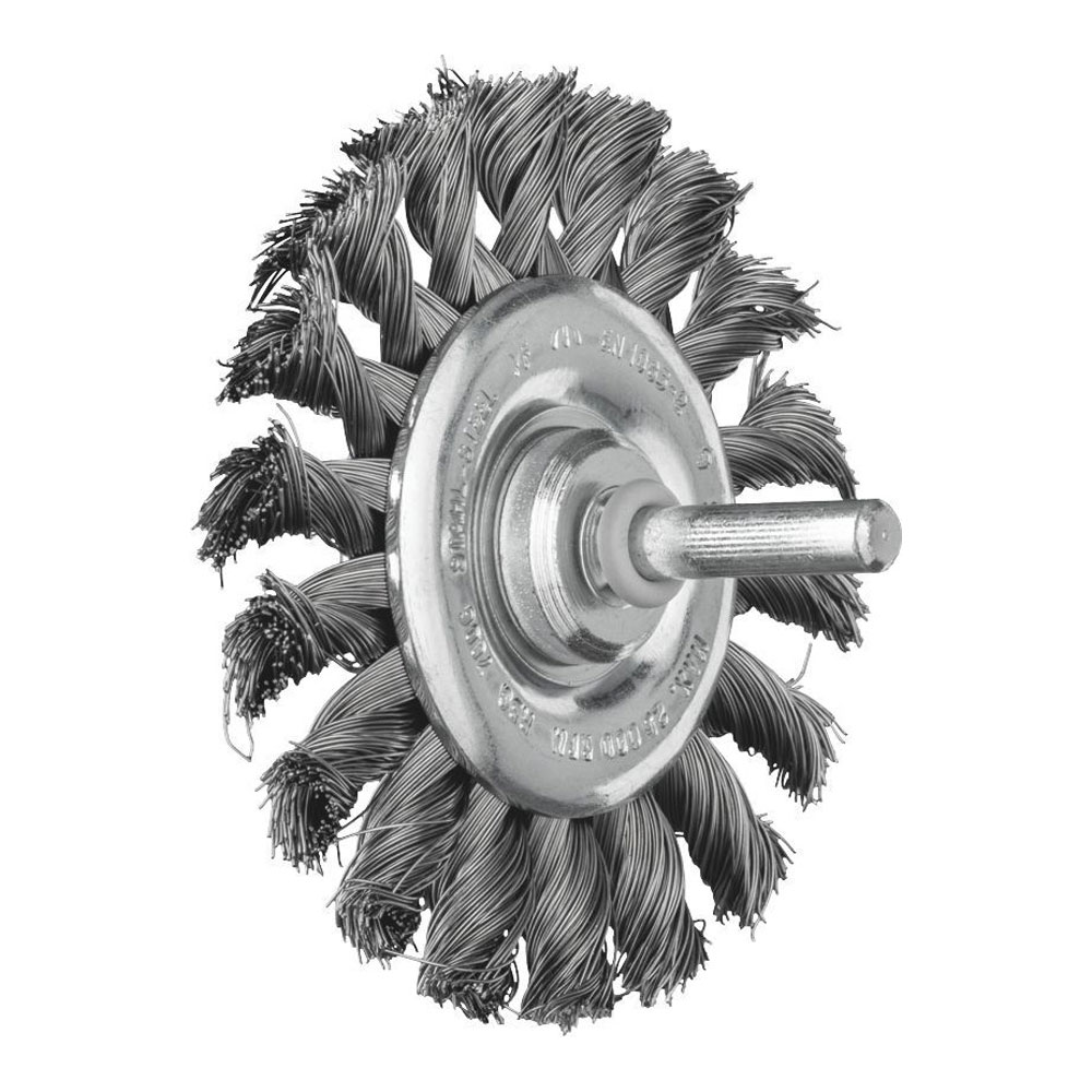 Shaft Mounted Wheel Brush - Twist Knot STEEL Wire - 6mm Shaft Single Pack RBG 7006/6 ST 0.35
