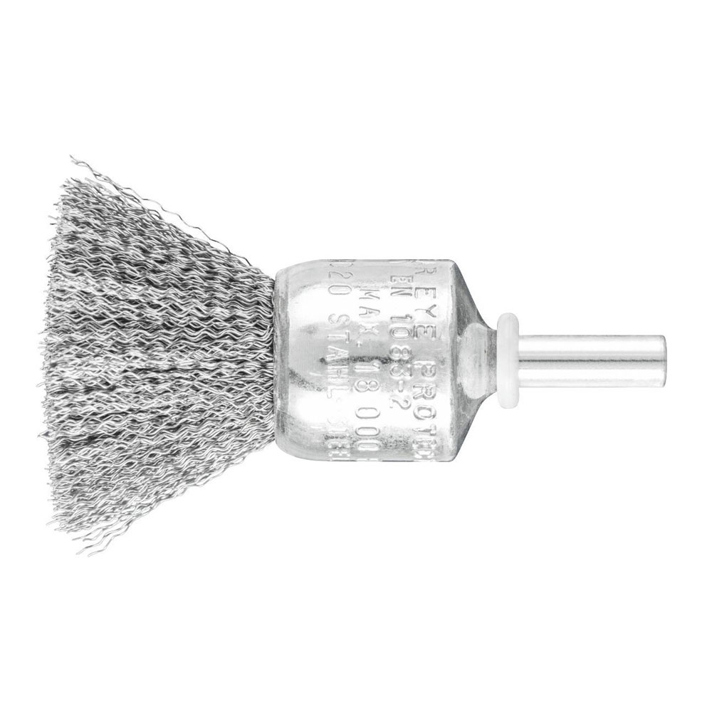 Pencil Brush 6mm Shaft Mounted - Crimped STEEL Wire PBU 2020/6 ST 0.50