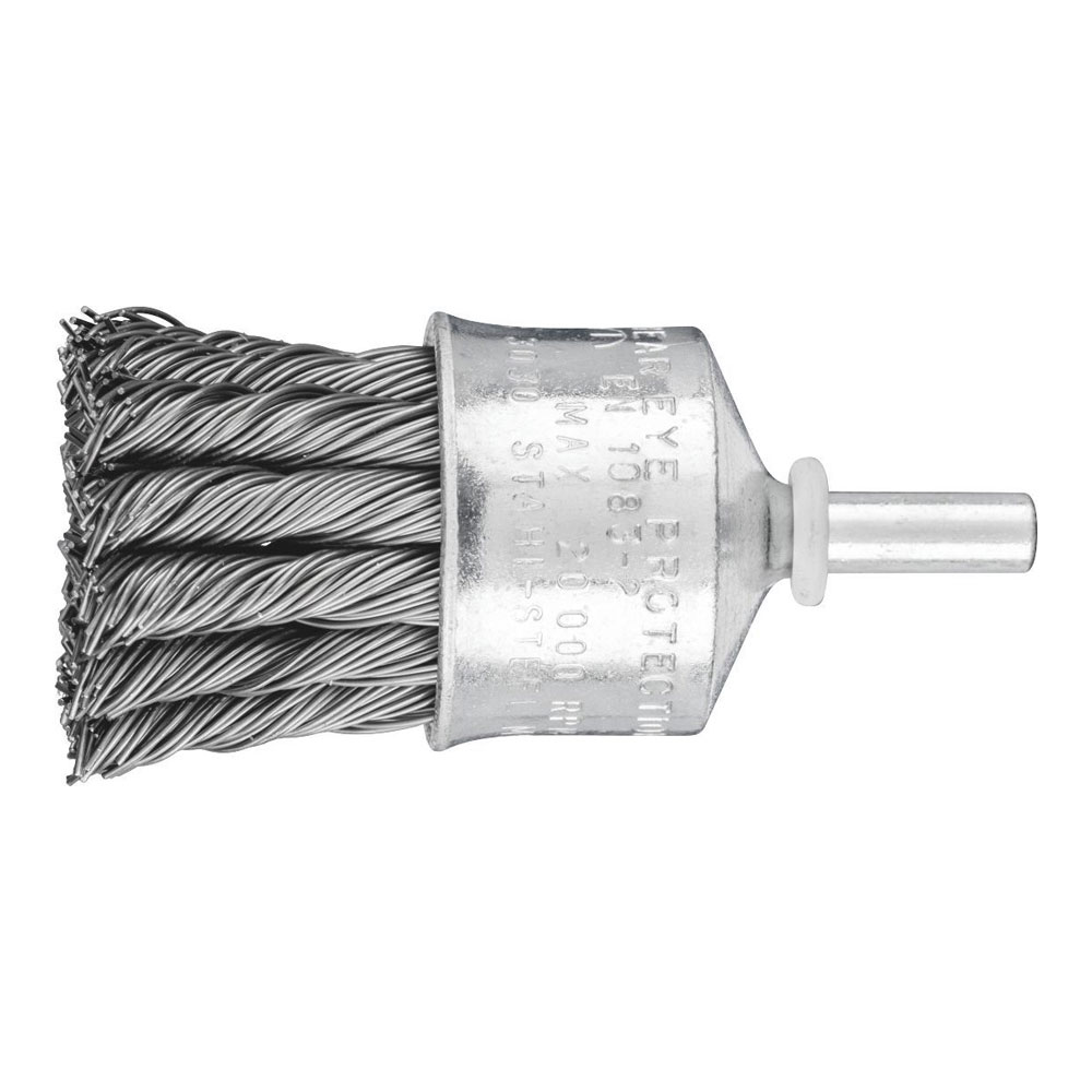 Pencil Brush 6mm Shaft Mounted - Twist Knot STEEL Wire PBG 3030/6 ST 0.50