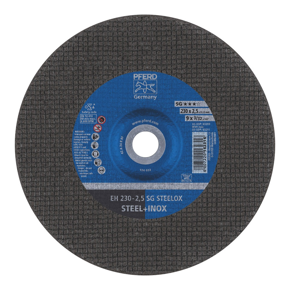 Cut-Off Wheel Premium - Raised Hub - INOX EH 230-2.5 A 24 R SG-INOX