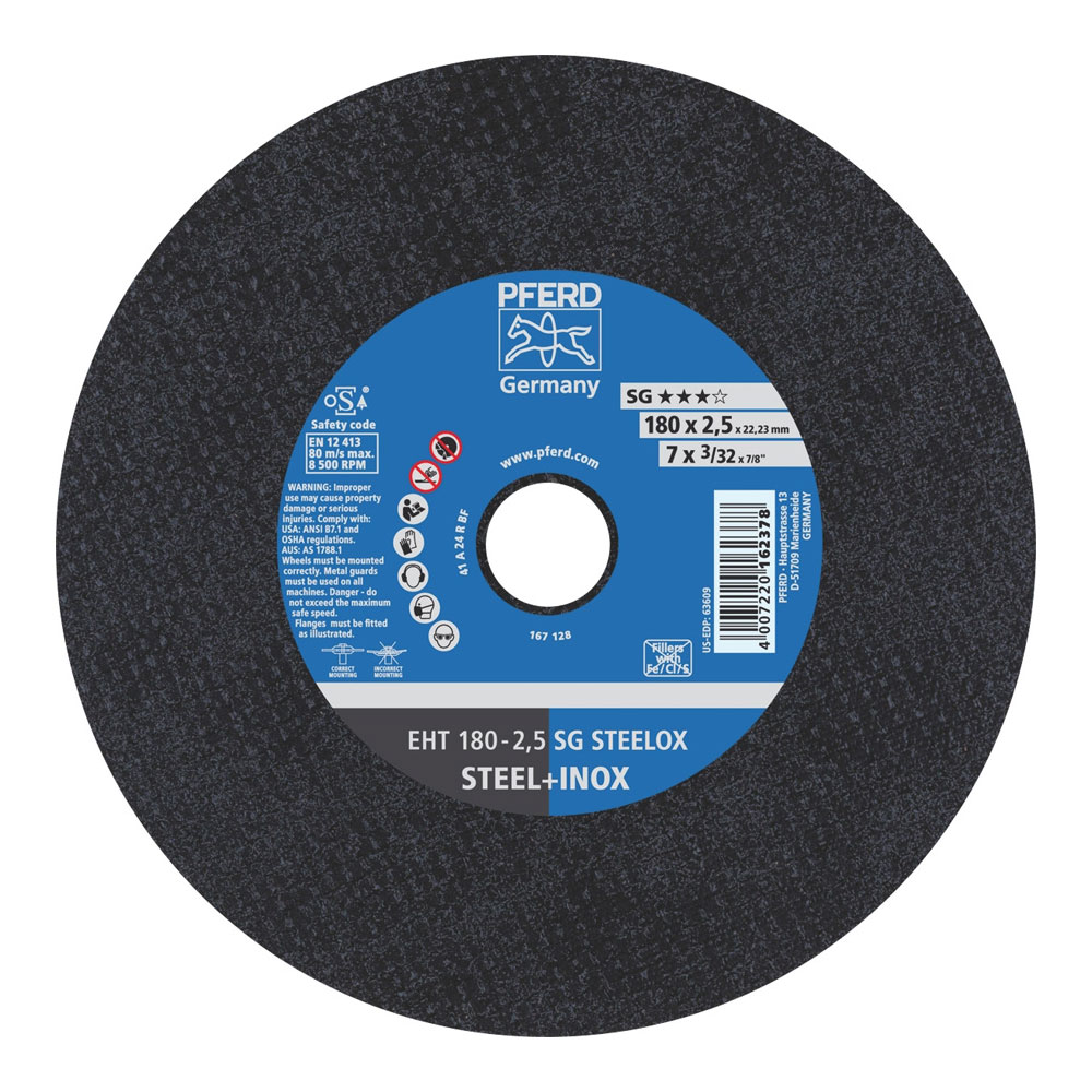 Flat Cut-Off Wheel PREMIUM - INOX EHT 178-2.5 A 24 R SG-INOX