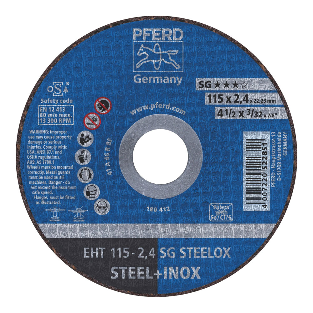 Flat Cut-Off Wheel PREMIUM - INOX EHT 115-2.4 A 46 R SG-INOX