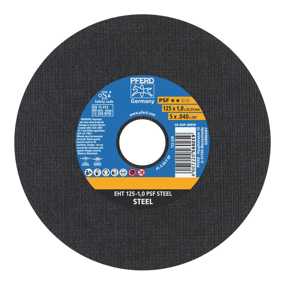 ULTRA THIN Flat Cut-Off Wheel GP - STEEL EHT 125-1.0 A 60 P PSF