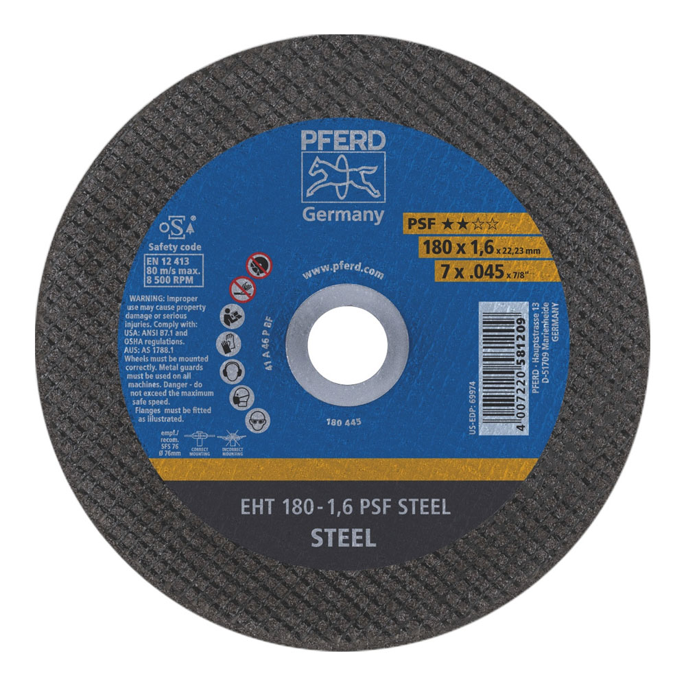ULTRA THIN Flat Cut-Off Wheel GP - STEEL EHT 178-1.6 A 46 P PSF