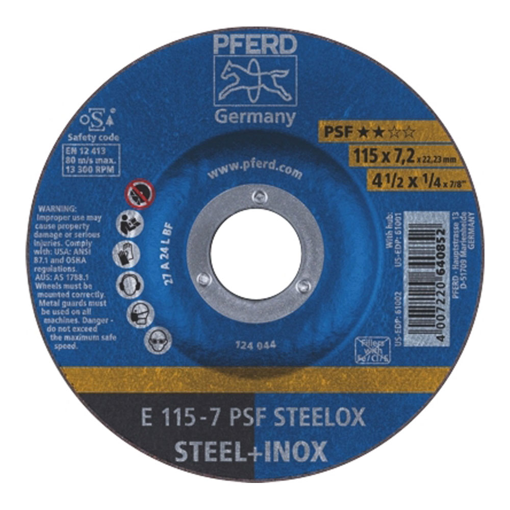 Grinding Wheels GP Depressed Centre - STEEL / INOX - 115mm