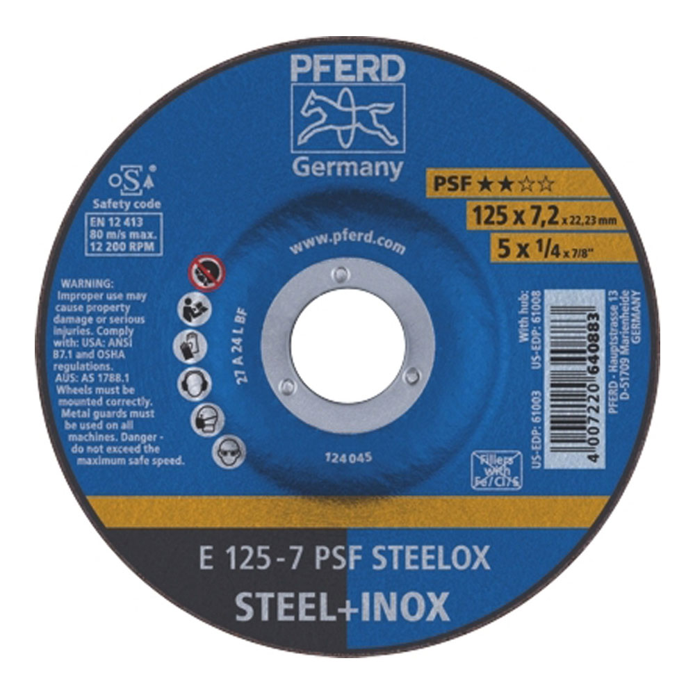 Grinding Wheels GP Depressed Centre - STEEL / INOX - 125mm