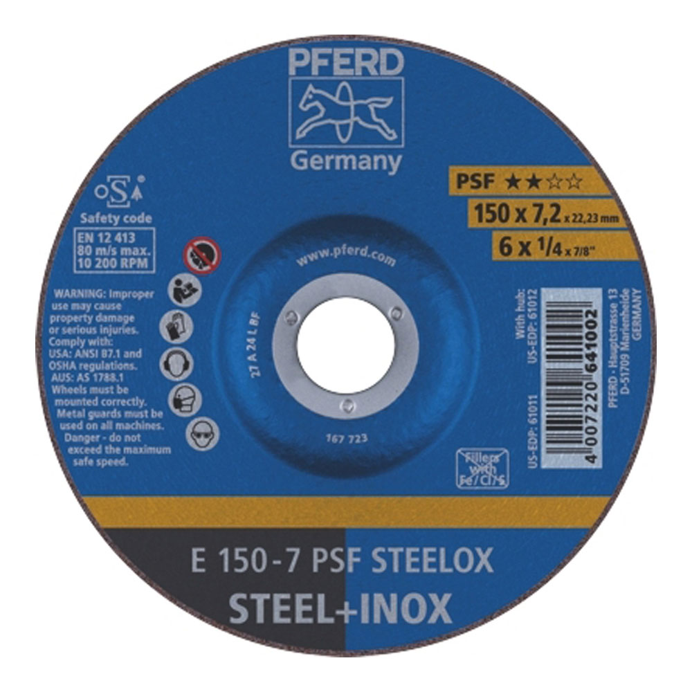 Grinding Wheels GP Depressed Centre - STEEL / INOX - 150mm