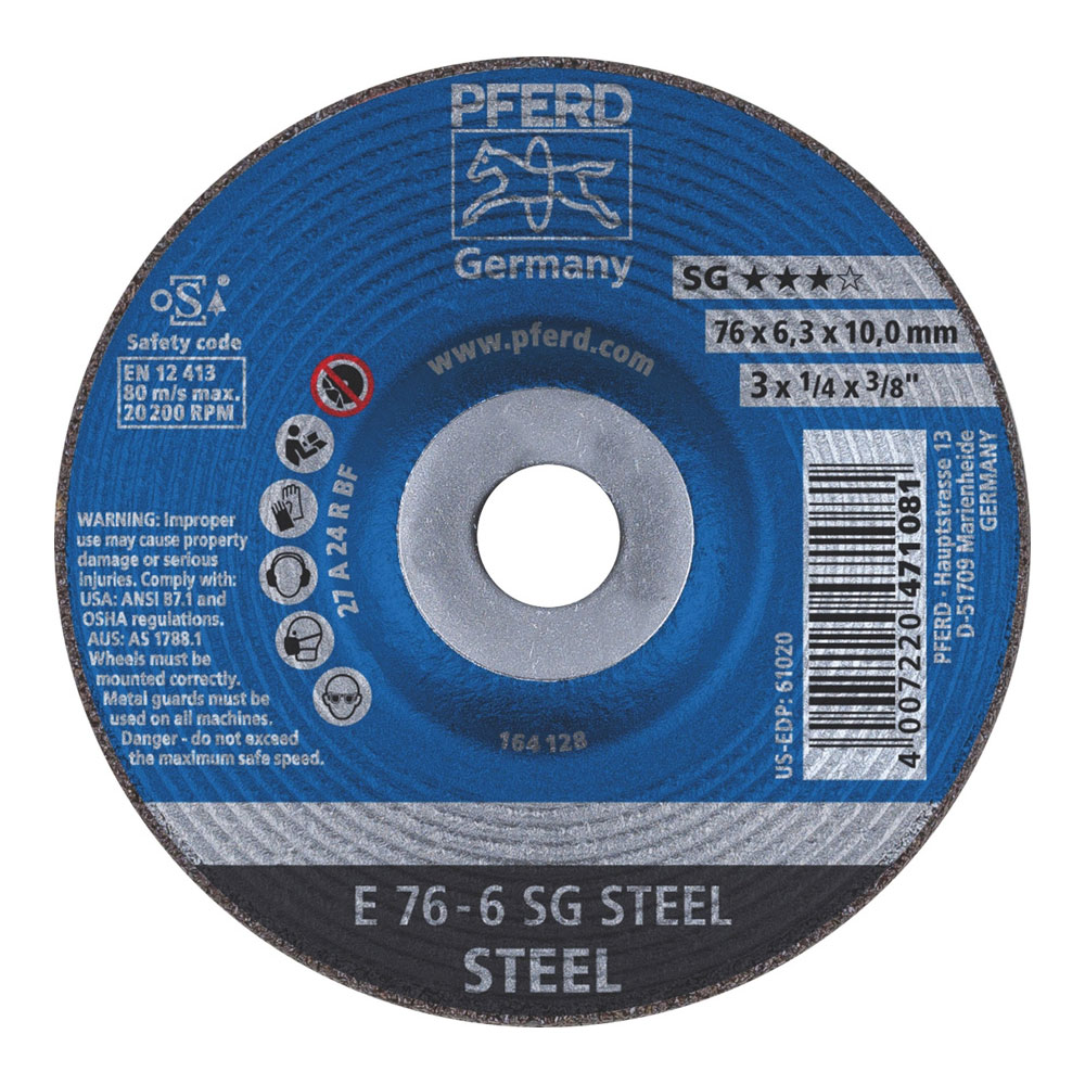 Premium Grinding Wheel D/C - STEEL - 76mm x 6.0mm