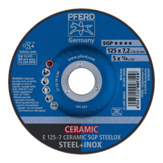 Premium Ceramic Grinding Wheel D/C - INOX / STEEL 125mm