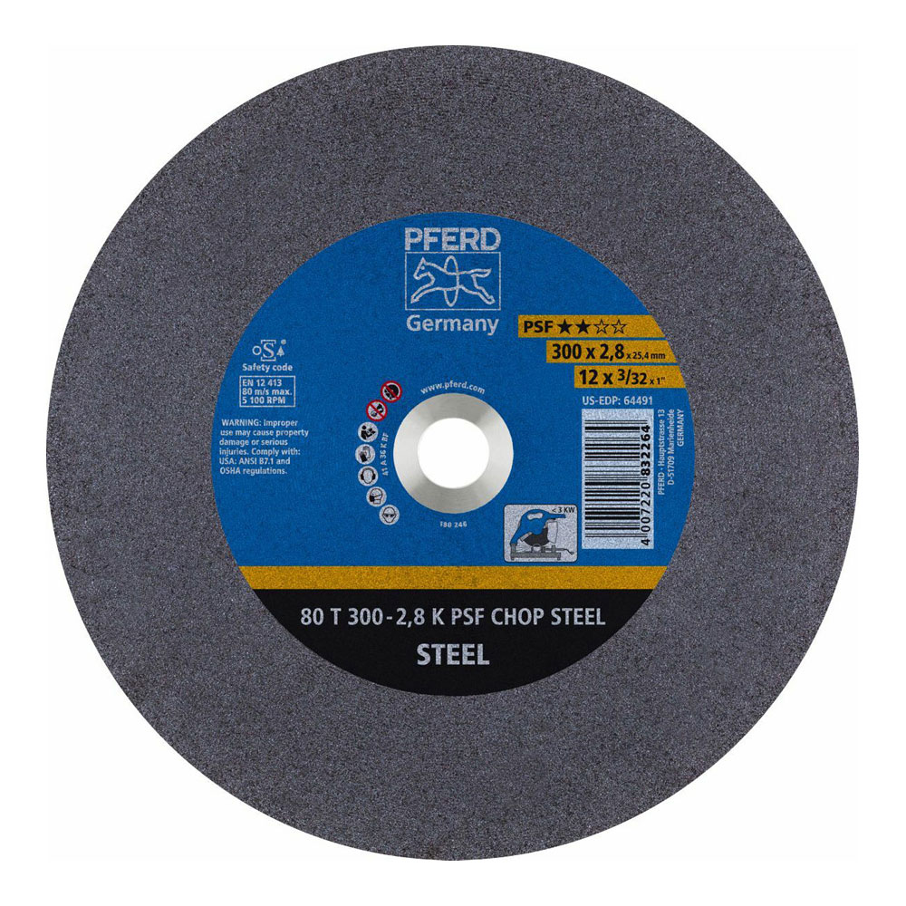 Low Speed Stationary Cut-Off Wheel - GP - STEEL 80 T 300-2.8 A 36 K PSF-CHOP 25.4