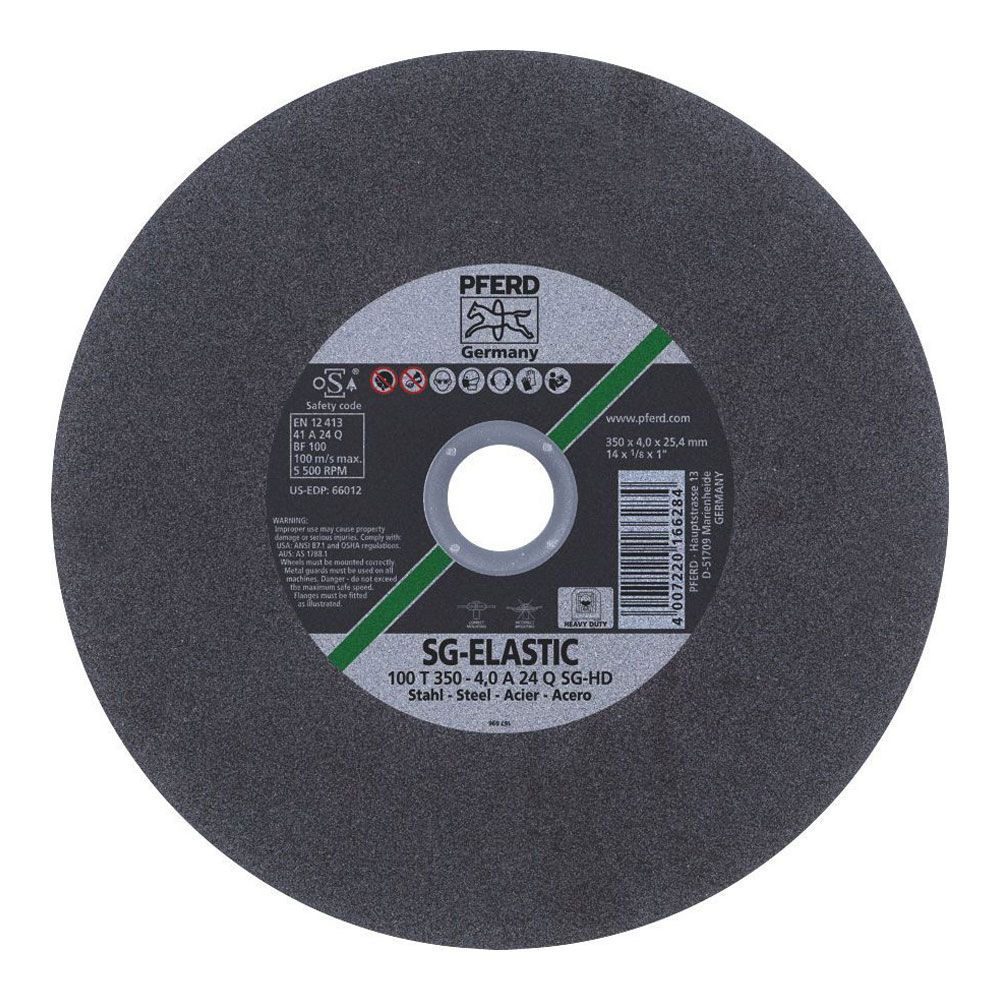 High Speed Stationary Cut-Off Wheel - HD Premium - STEEL 100 T 350-4.0 A 24 Q SG-HD 25.4