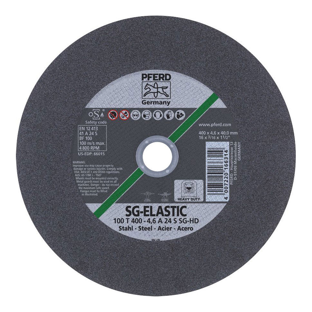 High Speed Stationary Cut-Off Wheel - HD Premium - STEEL 100 T 400-4.6 A 24 S SG-HD 40.0