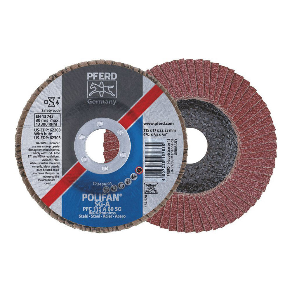 POLIFAN Flap Disc Premium Aluminium Oxide - STEEL / INOX PFF 100 A 60 SG