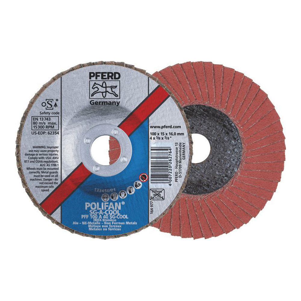 POLIFAN Flap Disc Premium Aluminium Oxide Top Size - PFF 100 A 40 SG-COOL