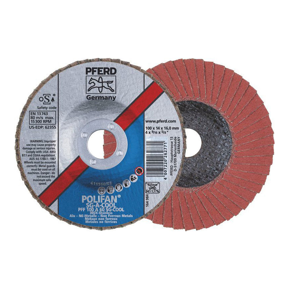 POLIFAN Flap Disc Premium Aluminium Oxide Top Size - PFF 100 A 60 SG-COOL