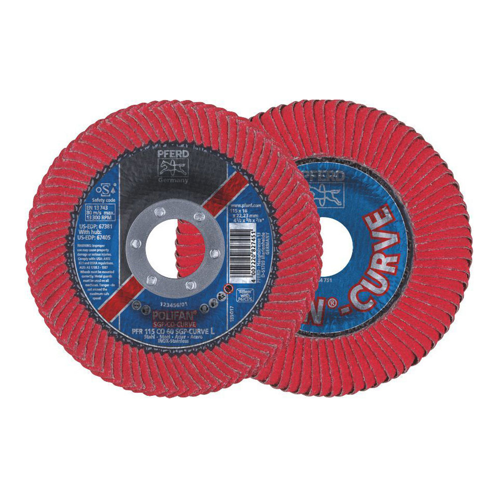 POLIFAN Flap Disc SGP Ceramic - STEEL / INOX PFR 115 CO 60 SGP-CURVE L