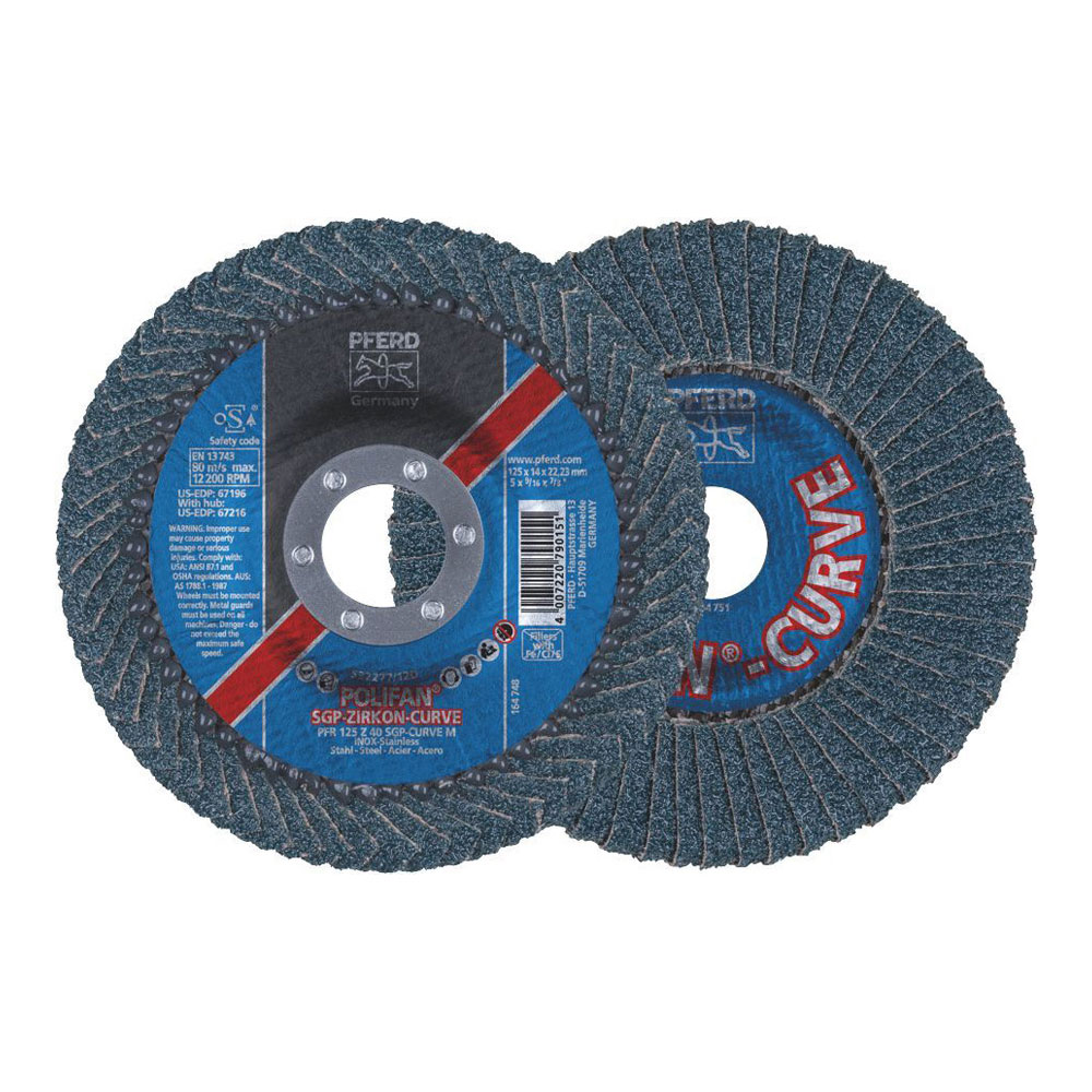 POLIFAN Flap Disc SGP Zirconia - STEEL / INOX PFR 125 Z 40 SGP-CURVE M