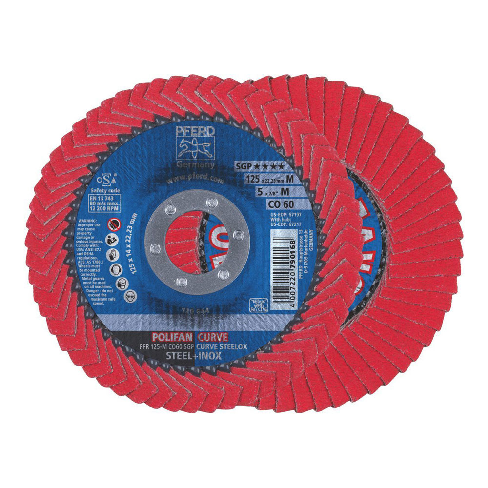 POLIFAN Flap Disc SGP Ceramic - STEEL / INOX PFR 125 CO 60 SGP-CURVE M