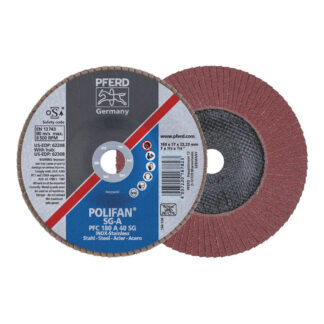POLIFAN Flap Disc Premium Aluminium Oxide - STEEL / INOX PFC 180 A 40 SG