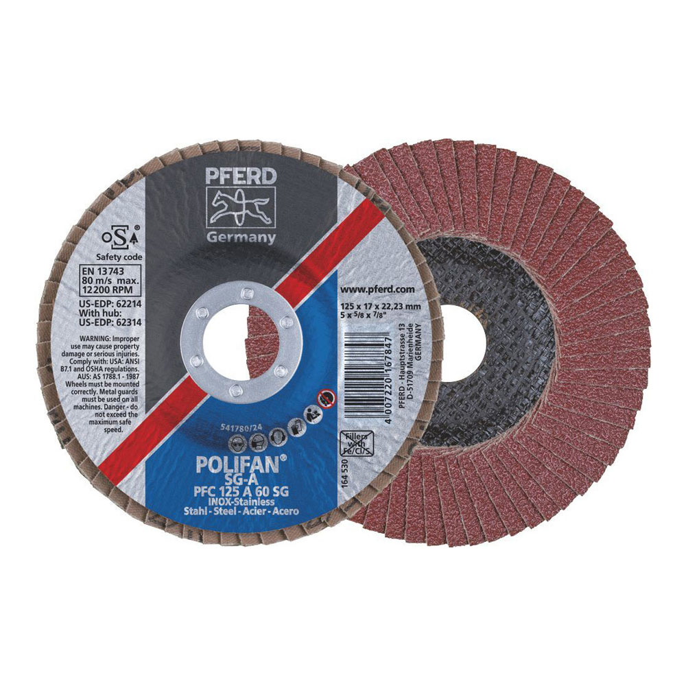 POLIFAN Flap Disc Premium Aluminium Oxide - STEEL / INOX PFC 125 A 60 SG