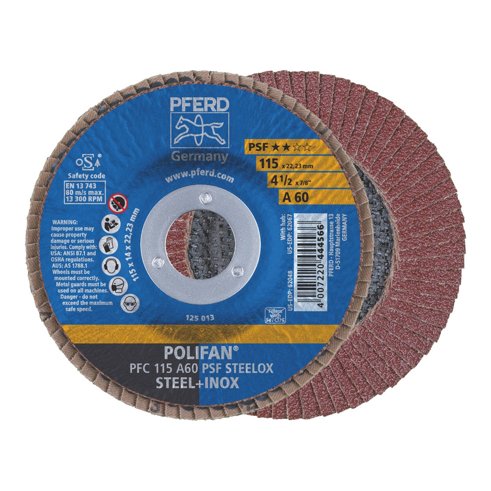 POLIFAN Flap Disc GP Aluminium Oxide - STEEL / INOX PFC 115 A 60 PSF