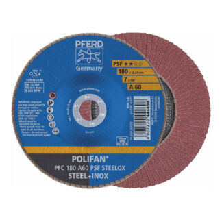 POLIFAN Flap Disc GP Aluminium Oxide - STEEL / INOX PFC 180 A 60 PSF