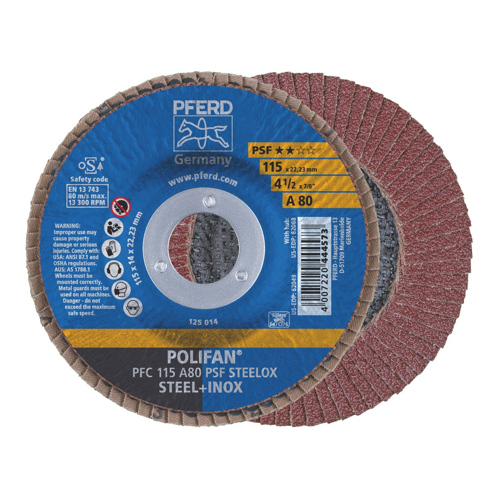 POLIFAN Flap Disc GP Aluminium Oxide - STEEL / INOX PFC 115 A 80 PSF