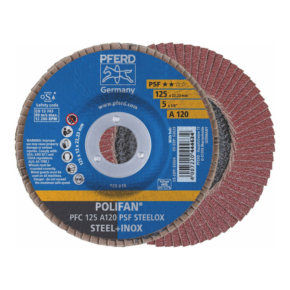 POLIFAN Flap Disc GP Aluminium Oxide - STEEL / INOX PFC 125 A 120 PSF