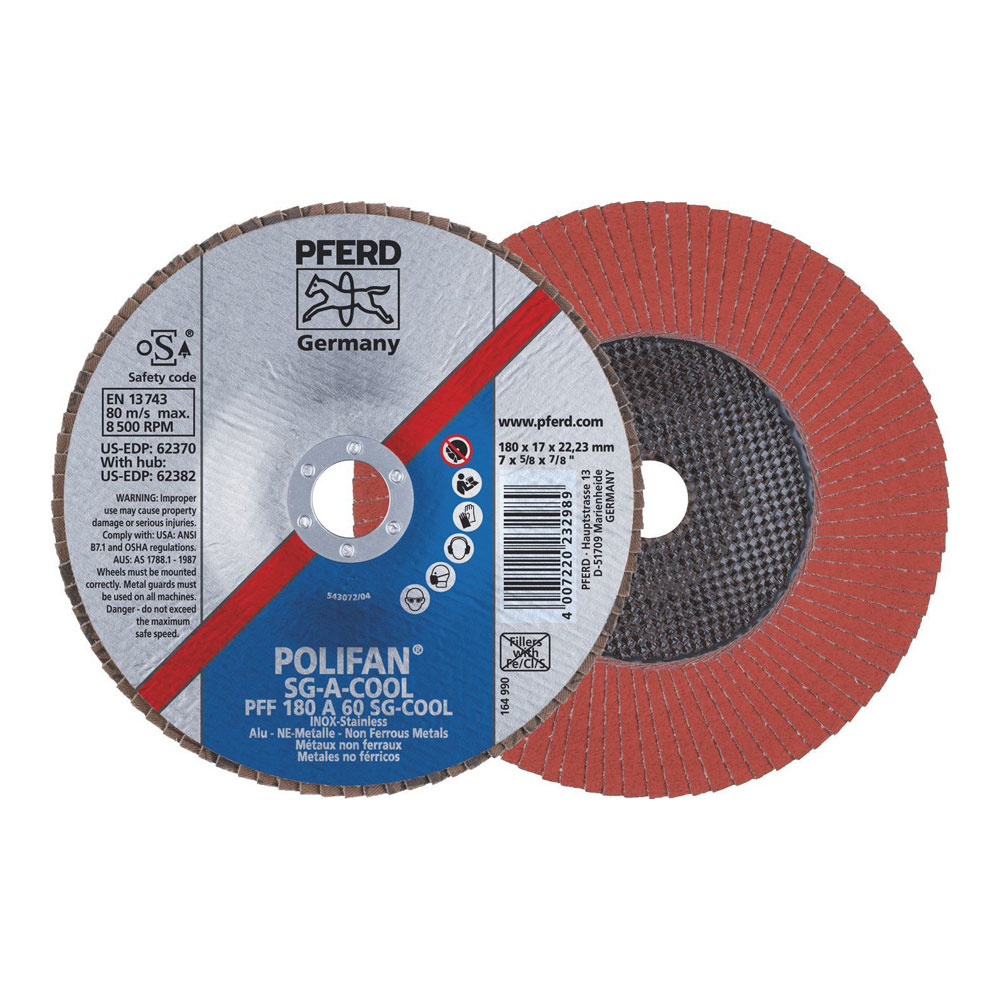 POLIFAN Flap Disc Premium Aluminium Oxide Top Size - PFC 180 A 60 SG-COOL