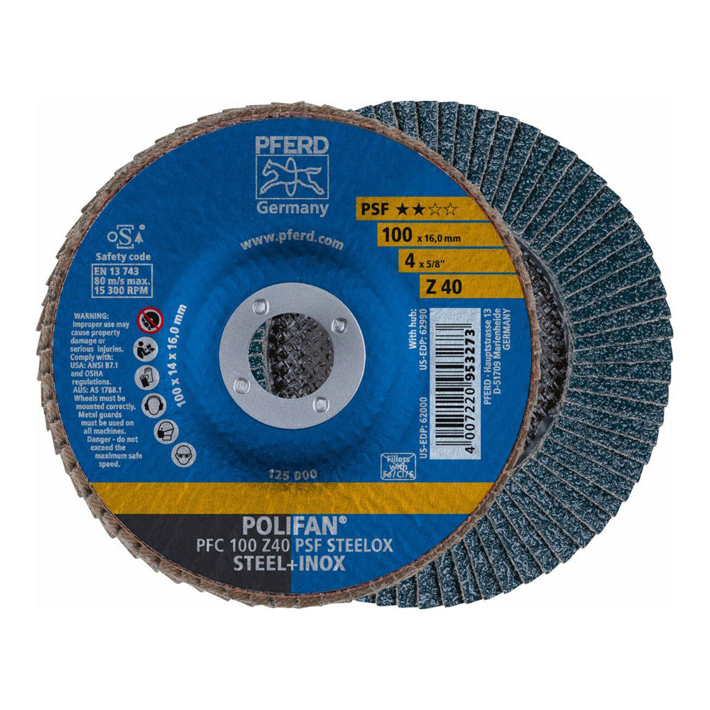 POLIFAN Flap Disc GP Zirconia - PFC 100 Z 40 PSF