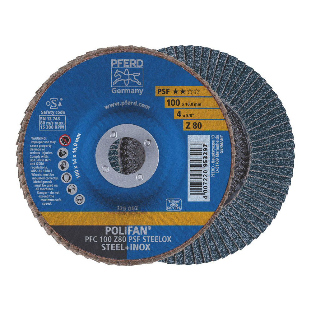 POLIFAN Flap Disc GP Zirconia - PFC 100 Z 80 PSF
